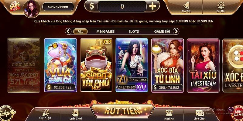 Kho game khủng tại nhà cái Sunwin